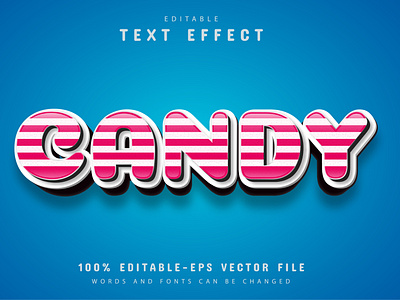 Candy 3d editable text effect app branding design icon illustration logo typography ui ux vector web