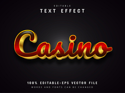 Casino gold text effect app branding design icon illustration logo typography ui ux vector web