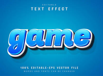 Blue game text effect app clean design graphic design illustration logo minimal typography vector web