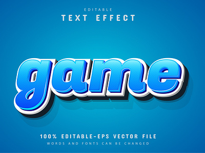 Blue game text effect app clean design graphic design illustration logo minimal typography vector web