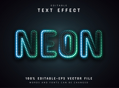 Blue green neon dots text effect animation app branding graphic design icon illustration minimal typography ux vector web