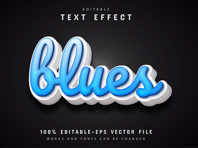 Blues text effect editable