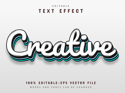Creative text effect editable animation branding clean design graphic design icon minimal typography vector web