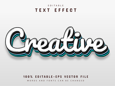 Creative text effect editable