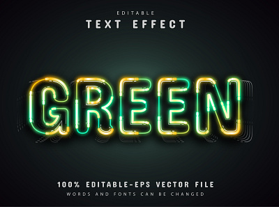 Green neon text effect animation app branding clean flat graphic design illustration logo typography ui web