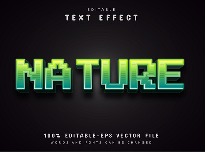 Nature pixel text effect app branding clean design graphic design illustration logo minimal typography vector web