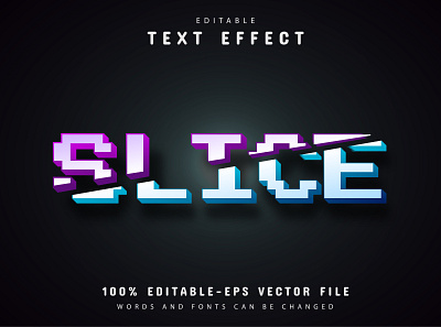 Editable pixel slice text effect app branding clean design graphic design illustration logo minimal typography vector web
