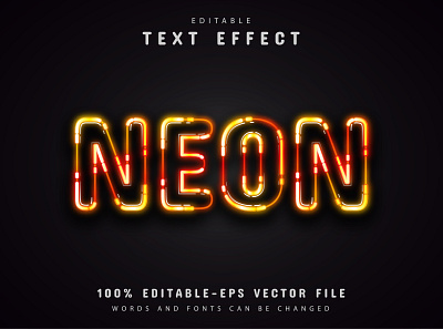Orange neon text effect animation app branding clean graphic design icon illustration logo minimal typography vector