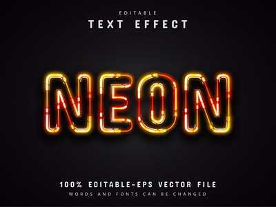 Orange neon text effect