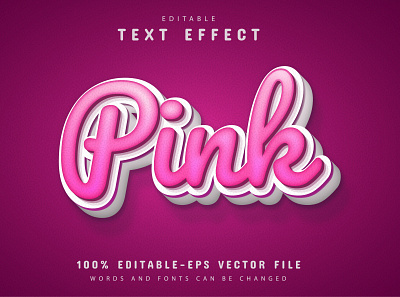 Pink text effect editable animation branding clean design graphic design illustration minimal typography ui vector