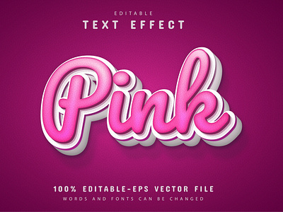 Pink text effect editable