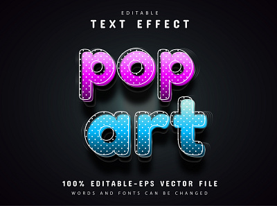 Pop art text effect editable branding clean design graphic design illustration logo minimal typography ui ux vector