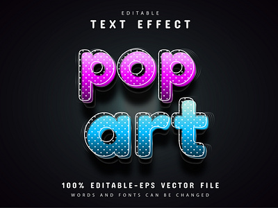 Pop art text effect editable