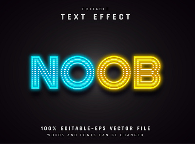 Neon text effect editable animation branding clean design graphic design illustration logo minimal typography vector web