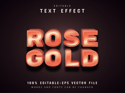 Rose gold text effect animation app branding design flat graphic design icon ui ux vector web website