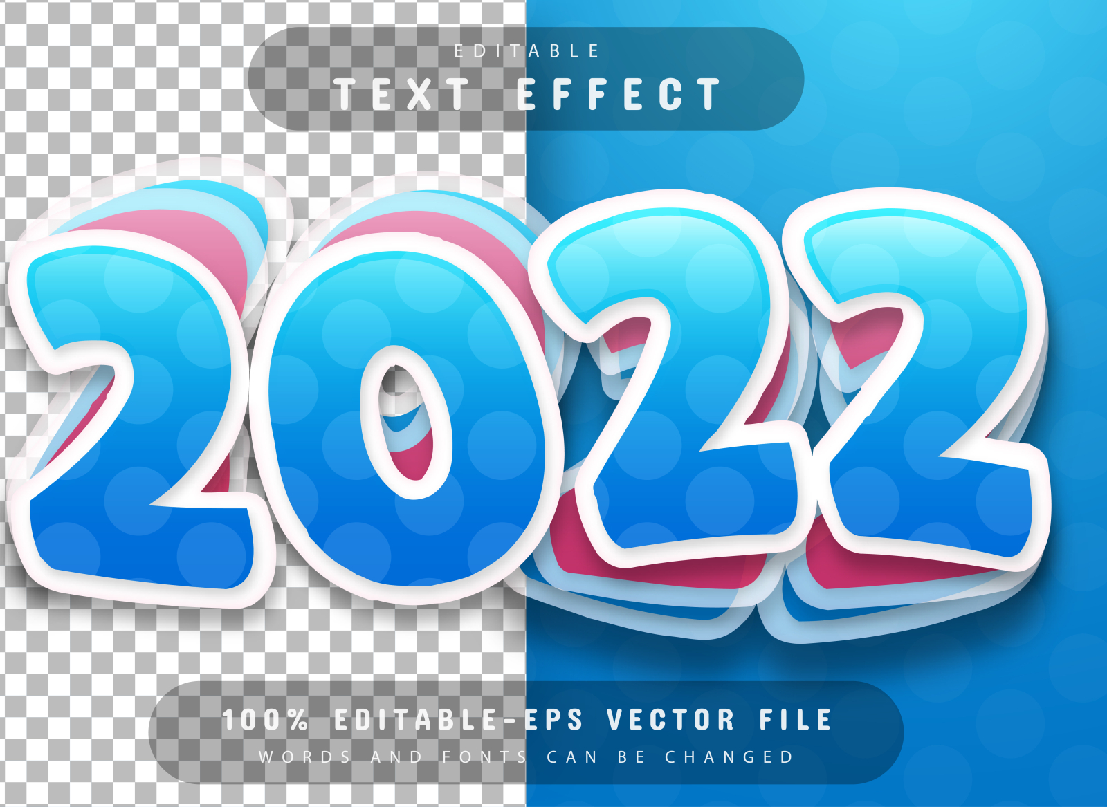 2022 cartoon text effect by Aglonemadesign on Dribbble