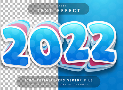 2022 cartoon text effect cloud