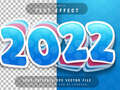 2022 cartoon text effect