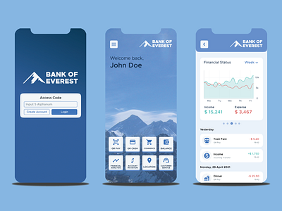 Bank of Everest - mobile banking application design figma figma design figmadesign mobile mobile app mobile design mobile ui ui ui ux uiux ux