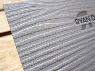 RD Letterpress Business Card business card letterpress paper print texture white wood