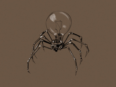 Light Bulb Spider illustration sketch