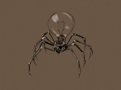 Light Bulb Spider illustration sketch