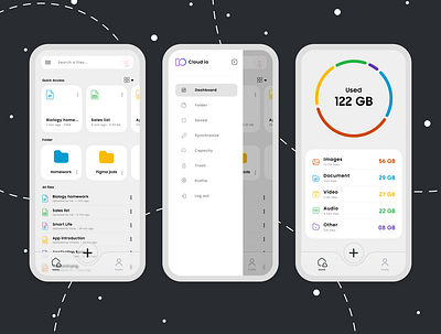 Cloud io - File Manager App branding cloud io design file file manager files graphic design icon manager smart ui ux vector