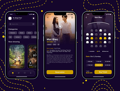 Cinema io - Cinema Booking App app booking app branding cinema cinema booking design film graphic design icon movie movie app movie booking movie booking app ui ux vector