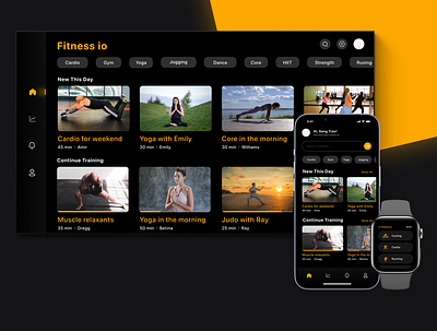 Fitness io - Workout Apps app apple watch design fitness fitness app graphic design icon iphone smart watch tv tvos ui ux vector workout workout app