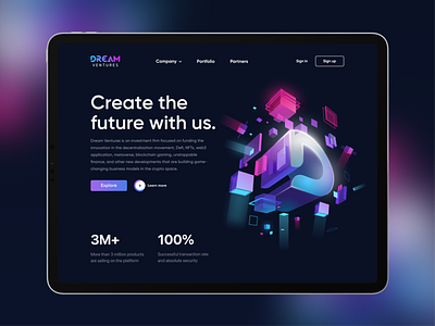 Dream Ventures - Landing Page design graphic design icon illustration ui ux web website