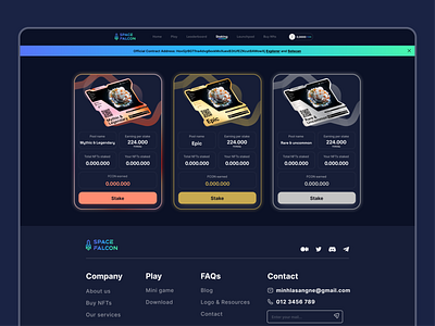 Space Falcon Website blockchain branding design graphic design illustration nft nft website ui ux web website