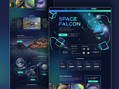 Space Falcon Website blockchain branding design graphic design illustration nft nft web ui ux web website
