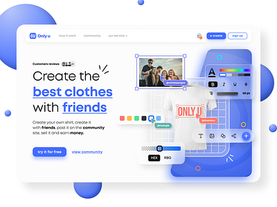 Onlyu - Platform for creating & selling clothes clothes design graphic design illustration shift together ui ux web website