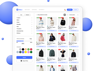 Onlyu - Platform for creating & selling clothes clothes design graphic design illustration shift together ui ux web website