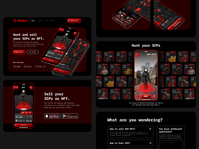 UI Case study: SCP_Next - NFT Game design game game ui graphic design mystery nft nft app nft game red scp ui ux web website