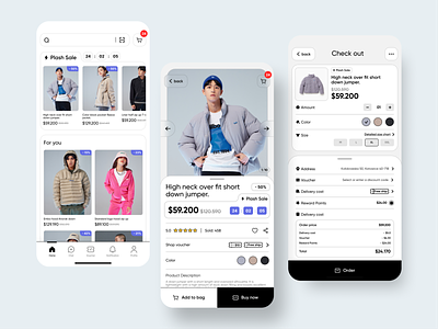 Shopping App app clothes design fashion graphic design online selling shop shopping shopping online ui ux