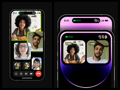 Video Chat App call chat design dynamic island iphone 14 ui ux video video call video chat