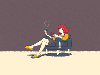 girl series break girl illustration relaxation rest series travel