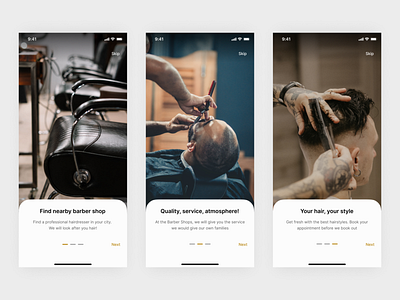 Barber app onboarding