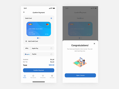 Learning platform - payment app design illustration learning platform mobile mobile app mobile app design payment method teaching platform ui ux