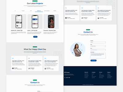 Proteam - Marketing Agency Landing Page II agency contact design footer landing page marketing agency page seo ui ux web web design
