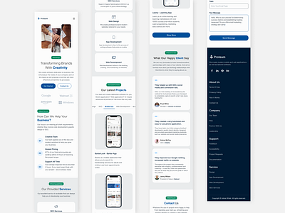 Mobile Version of Proteam - Marketing Agency agency design marketing marketing agency mobile mobile website responsive rwd seo ui ux
