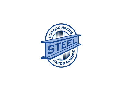 Europe needs steel blue crest europe european industry logo perspective section sport steel team