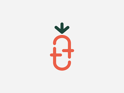 Farm monogram - double t carrot farm green letter logo monogram natural orange plant symbol t vegetable