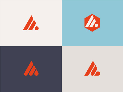 IA a agency branding digital dot hexagon i letter logo red triangle web