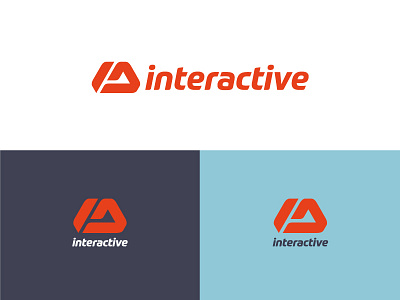 IA a agency arrow branding digital hexagon i letter logo red triangle web