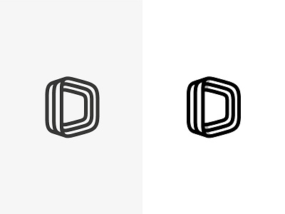D contemporary continuous d identity infinite letter line logo monogram