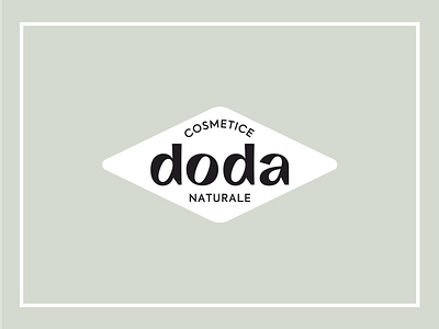 Doda Natural Cosmetics logo beauty products brand design diamond logo green logo design natural slanted