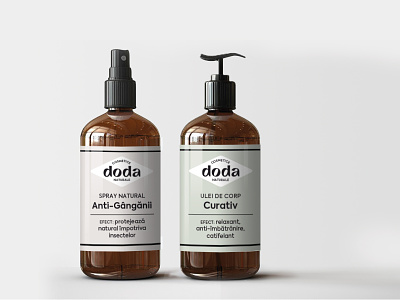 Doda Natural Cosmetics - packaging artisanal beauty products cosmetics dispenser green label natural packaging visual identity