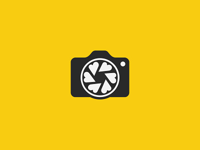 Family photographer camera family grey heart icon logo love mark photographer photography shutter symbol wedding yellow